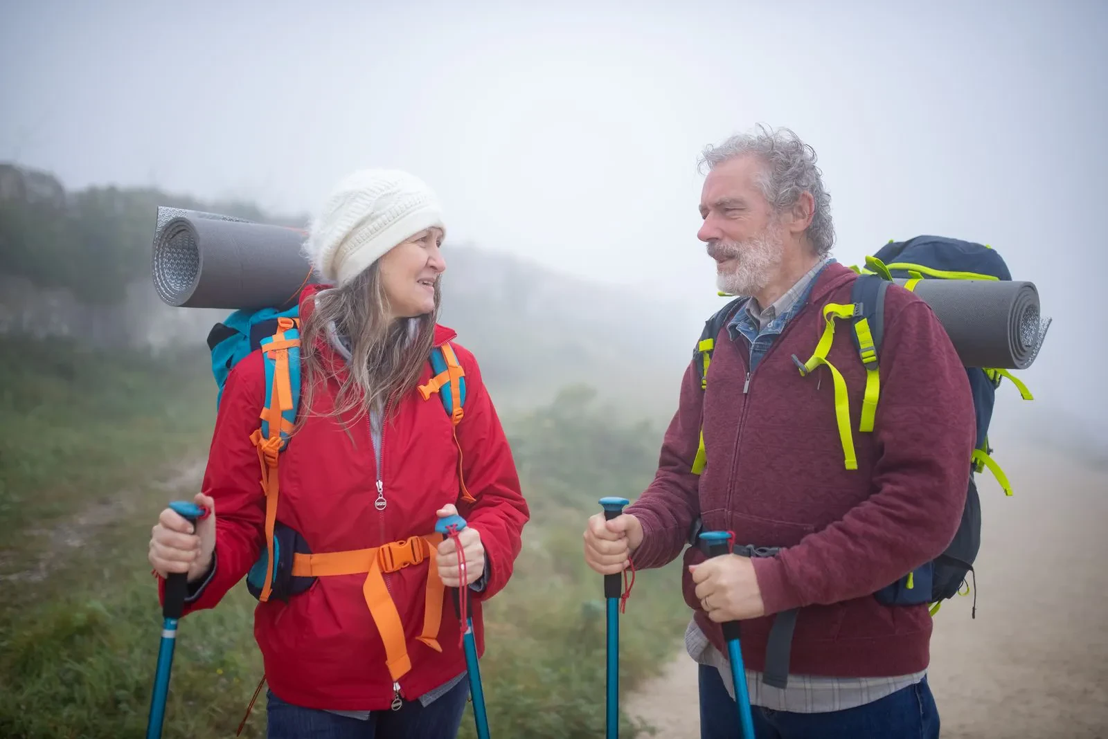 Older couple hiking