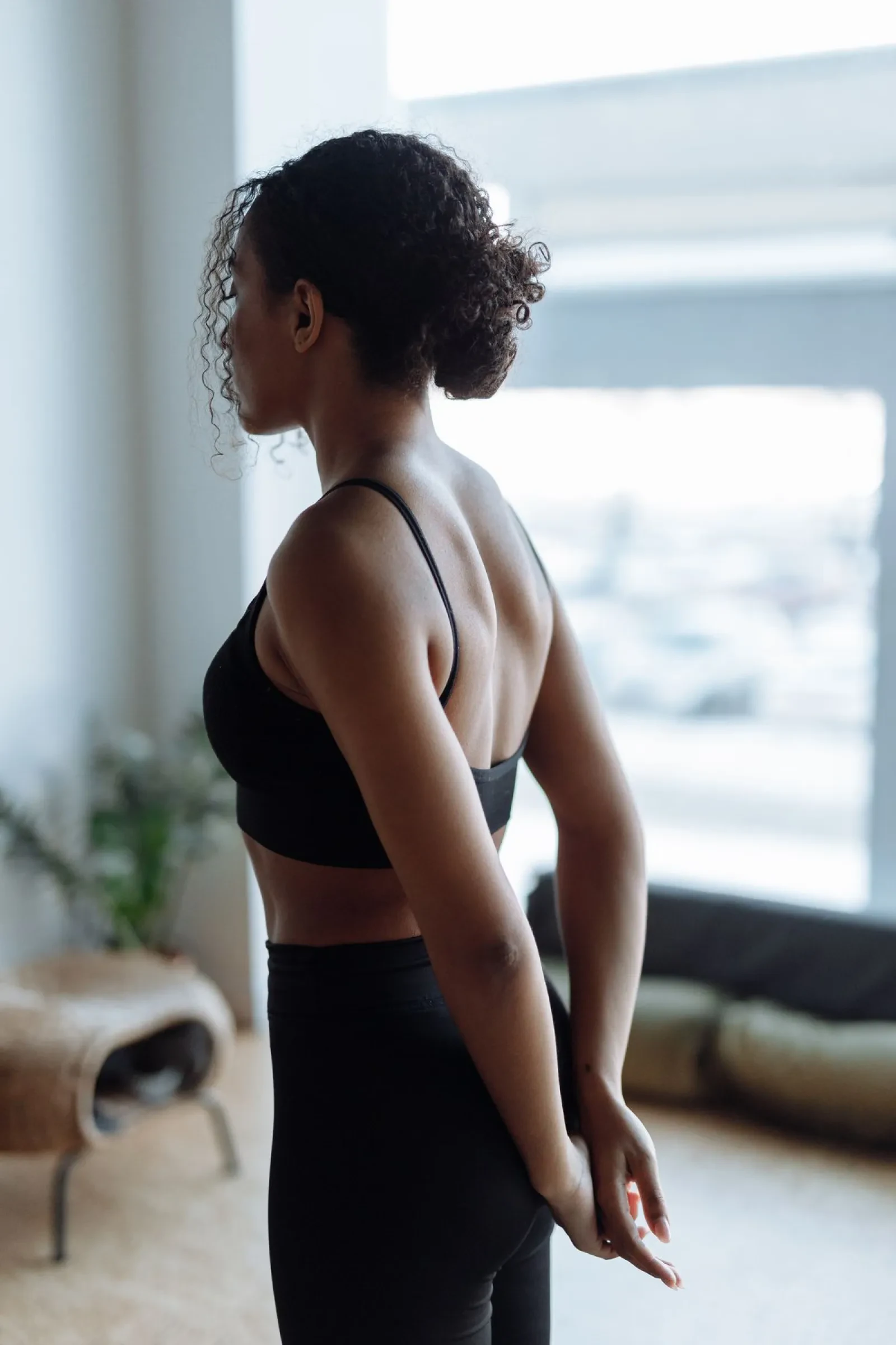 Person standing tall with good posture